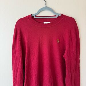 Abercrombie & Fitch Red Cotton Merino Sweater